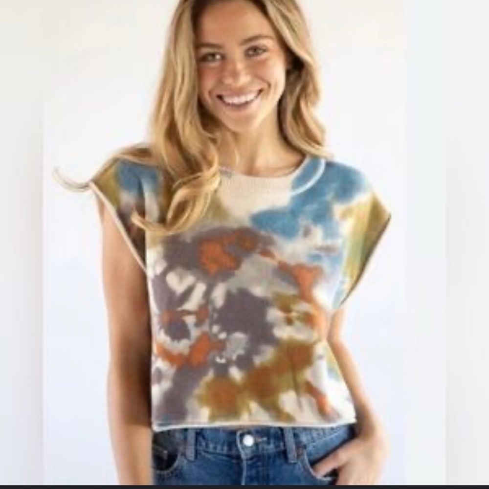 Natural life Oversized sleeveless sweater Tie Dye Sunset  Size M